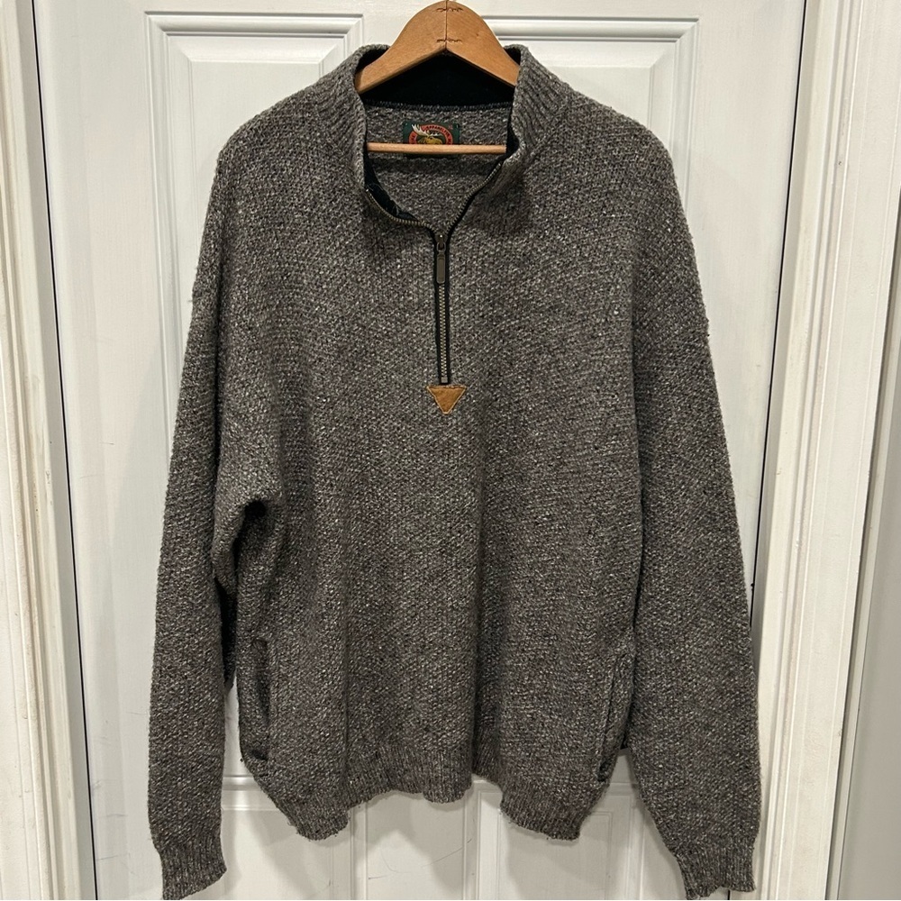 Vintage Alps Fine Apparel Rag Wool 1/4 Zip Sweater Gray Men's XL Grandpacore